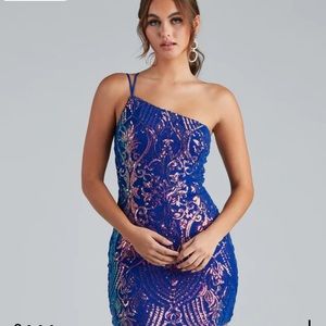 Windsor blue sequin homecoming dress. Special occasion item and a size small.